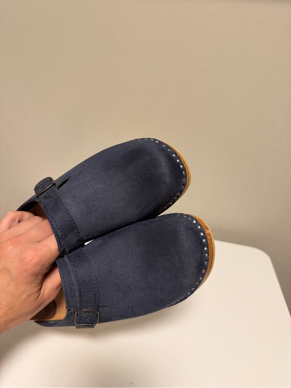 Swedish Clogs Troentorp Raphael Blue Waxy Suede Mid Women’s US 9-9.5 EU 39 - Picture 6 of 8